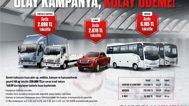 Isuzu’dan Çok Cazip Ödeme Koşulları
