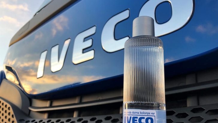 Iveco yetkili servisinden servise gelen her araca kolonya